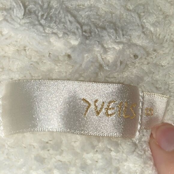 7 Veils Womens Ultra Soft Plush Bathrobe Sleepwear white cream US Small - Picture 8 of 8